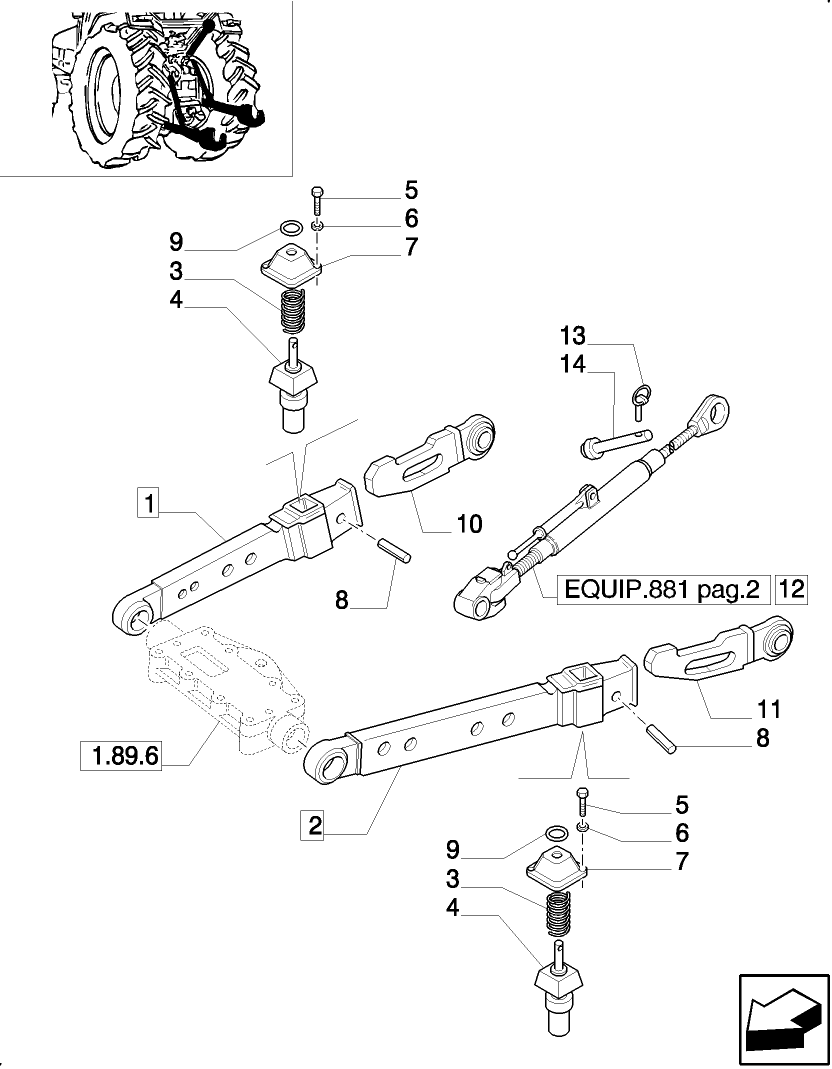 911(01) IMPLEMENT CARRIER (TELESCOPIC ARMS), ANTI-SHAKE PLATES