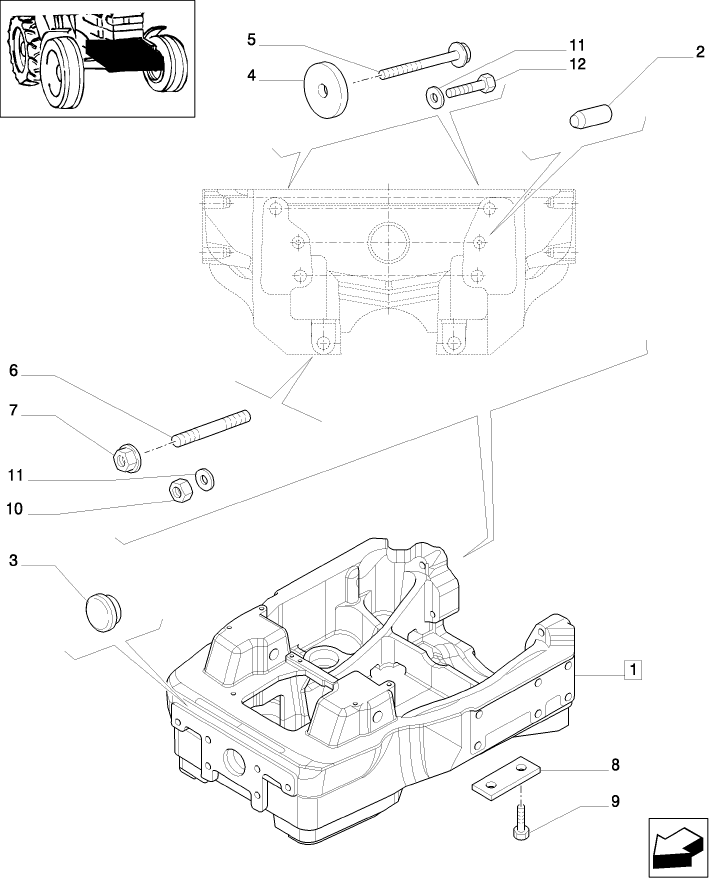 1.21.1/02(01) SUPPORT FOR 4WD FRONT AXLE