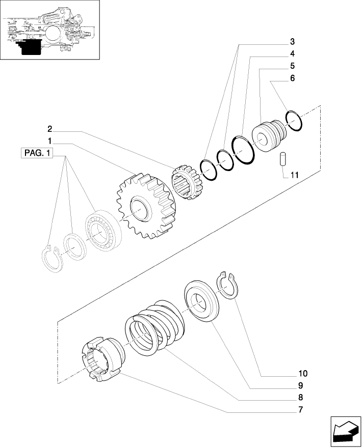 1.33.1/ 1(02) (VAR.307) 4WD ELECTRO-HYDRAULIC COUPLING - TRANSMISSION GEARING
