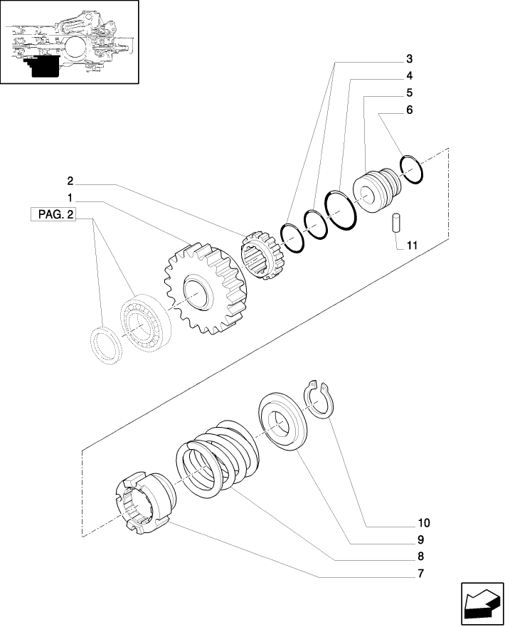 1.33.1/ 2(02) (VAR.172-307) 4WD ELECTRO-HYDRAULIC COUPLING - TRANSMISSION GEARING