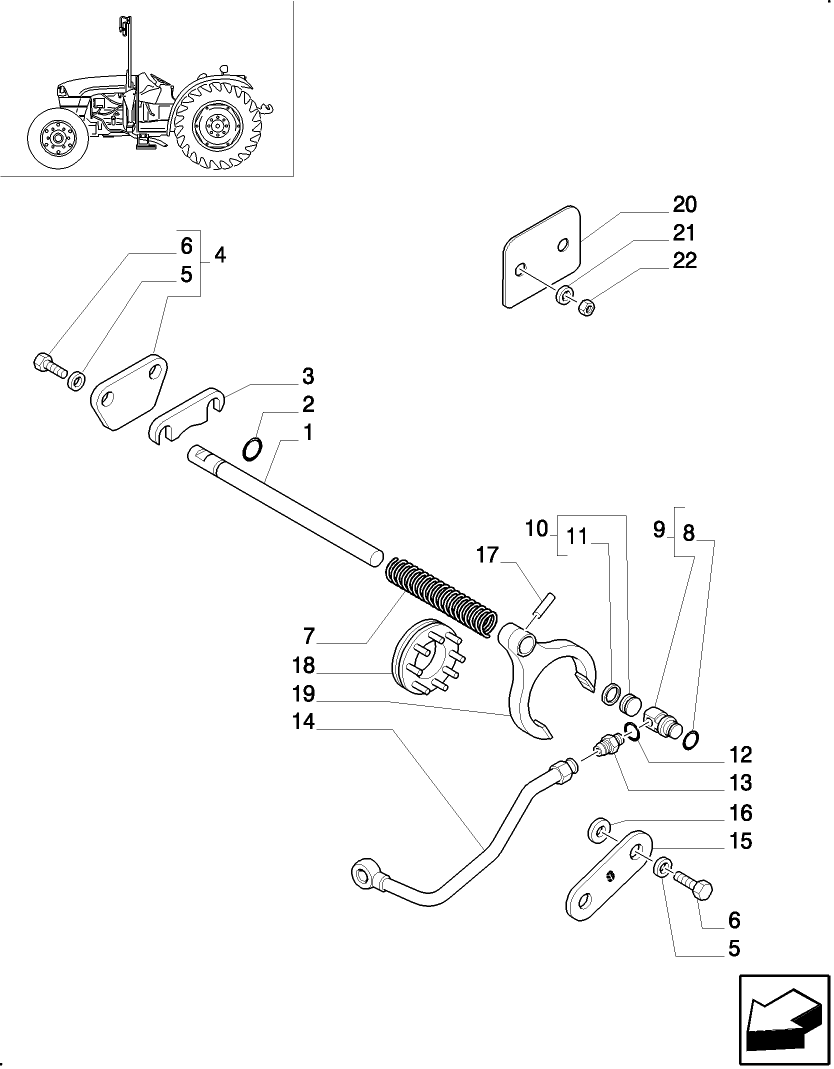 1.32.6/ 7(01) (VAR.326/1) STANDARD FRONT AXLE W/ELECTROHYDR. DIFF. LOCK, W/FRONT BRAKES (30 KM/H) - FORK