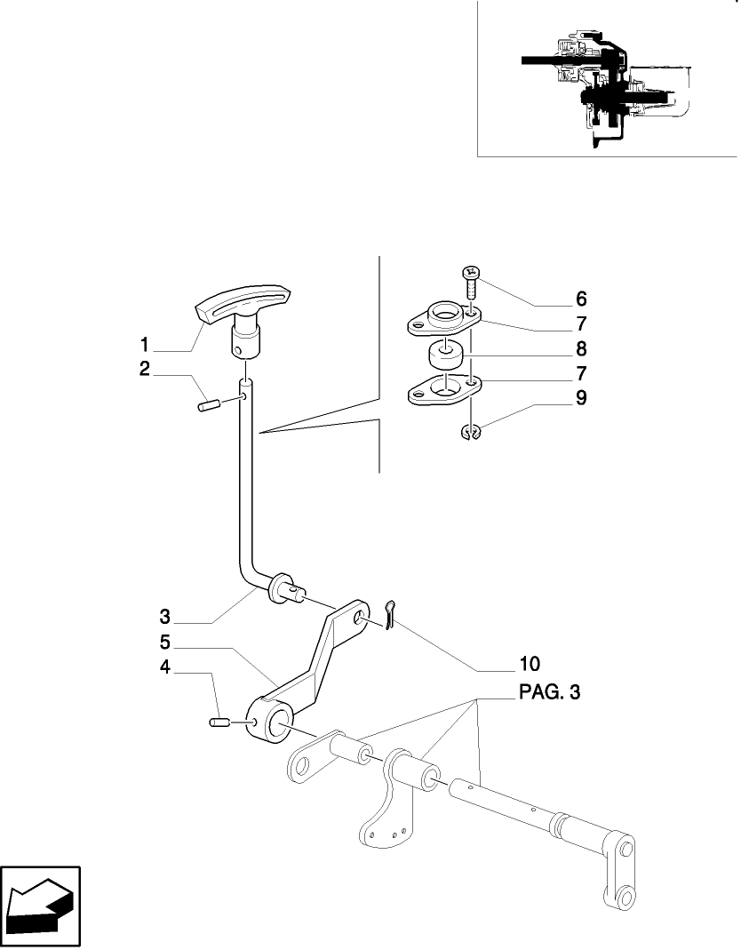 1.80.1/ 3(04) (VAR.804) SYNCHRO MESH GEARED POWER TAKE-OFF (540-540E RPM) - ROD AND HANDLE