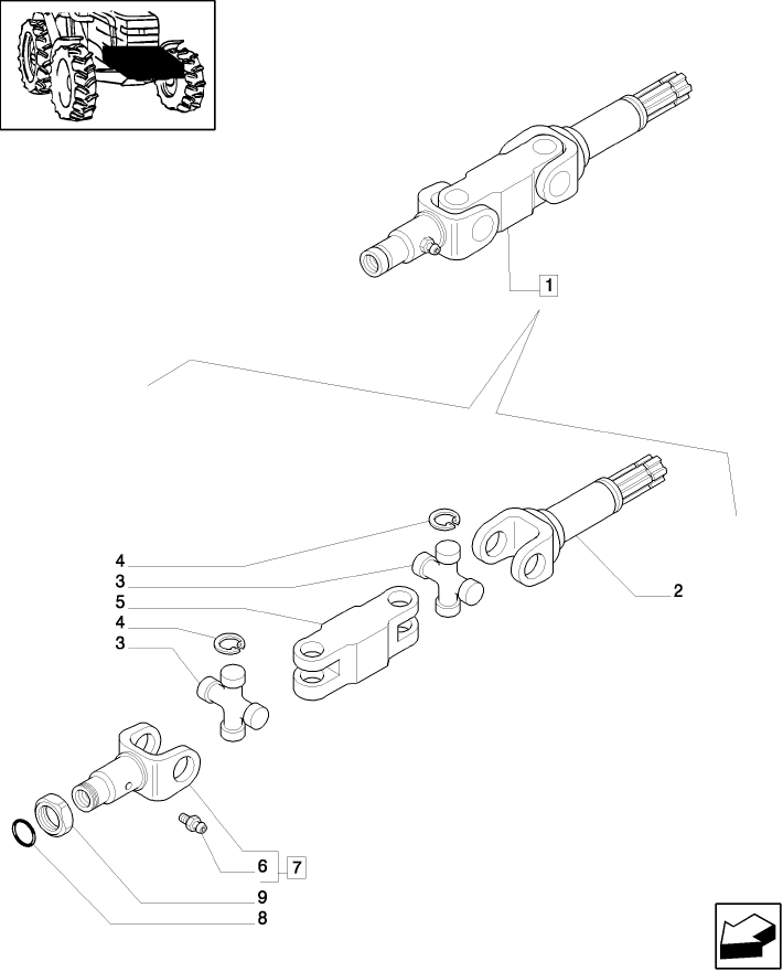 1.21.1/ 2A CONNECTING JOINT TO MAIN TRANSMISSION SHAFT - BREAKDOWN