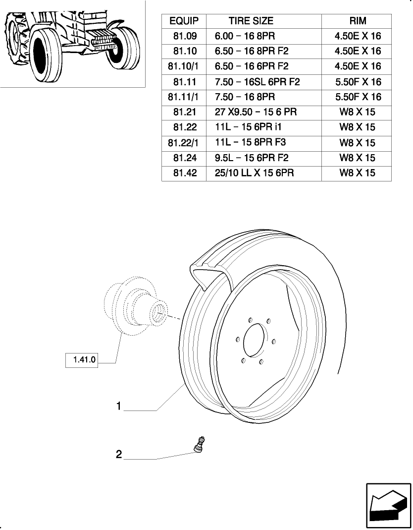 81.00 FRONT WHEELS (2WD)