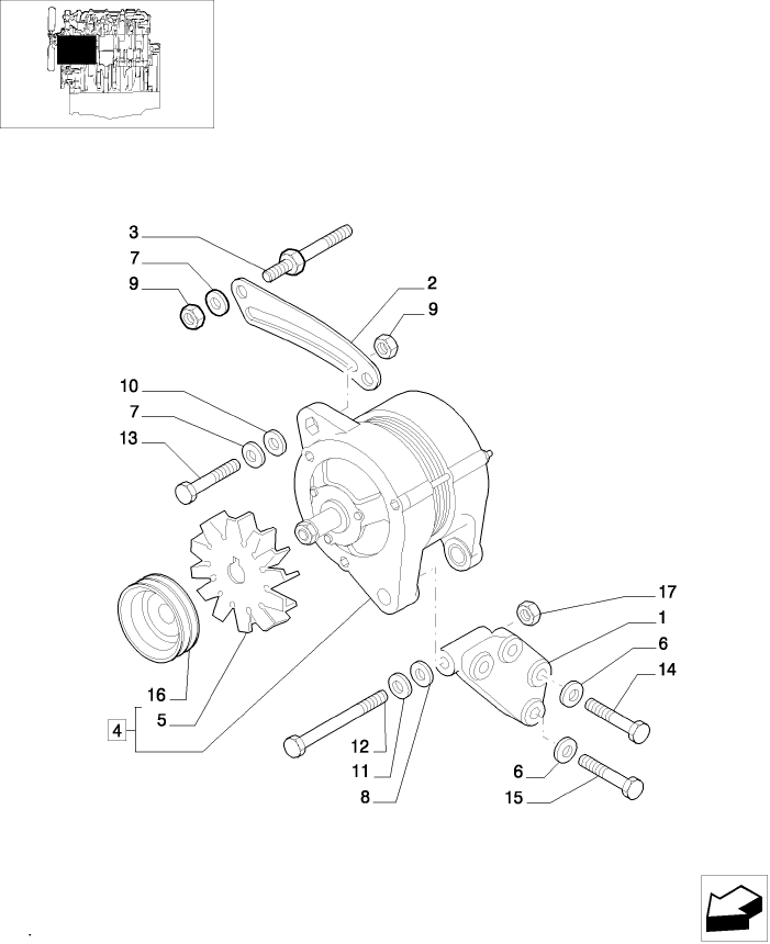 0.40.0 ALTERNATOR MOUNTING 45 AMP