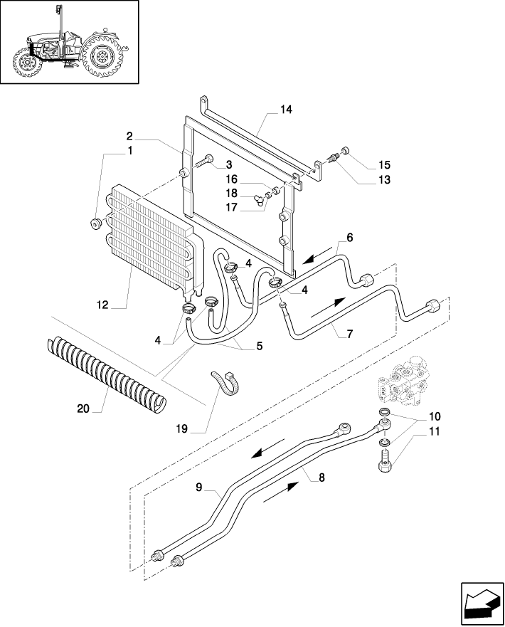 1.27.7/02(01) (VAR.826-827) HYDRAULIC PUMP X=64L/MIN  WITH HEAT EXCHANGER - PIPES