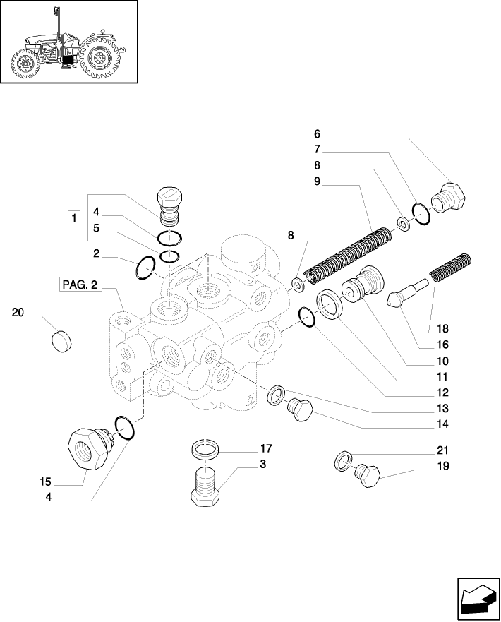 1.33.2/03(01) (VAR.826) HYDRAULIC PUMP 16.9 GPM (64L) WITH HEAT EXCHANGER - CAPS AND SOLENOID VALVE