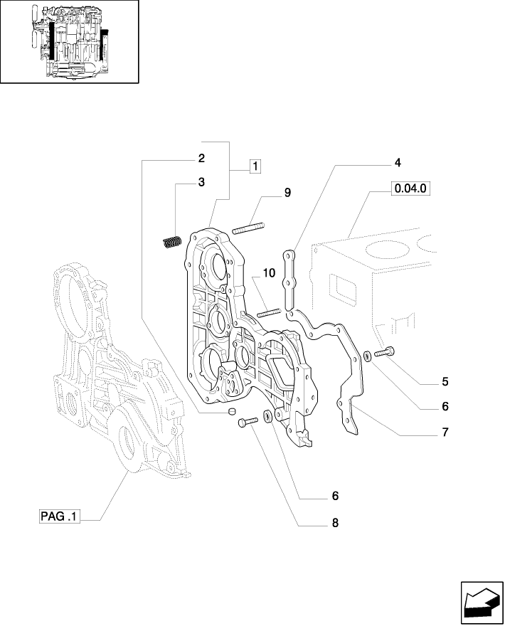 0.04.3(02) ENGINE COVERS & GASKETS, FRONT