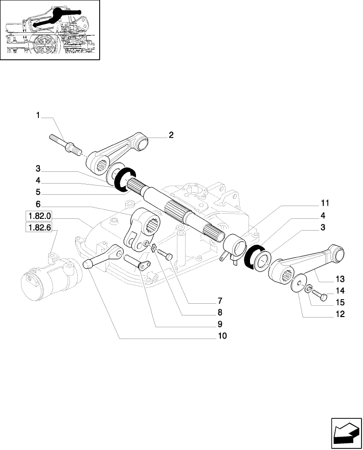 1.82.8(01) HYDRAULIC LIFT, LIFT ARMS AND CONNECTING SHAFT