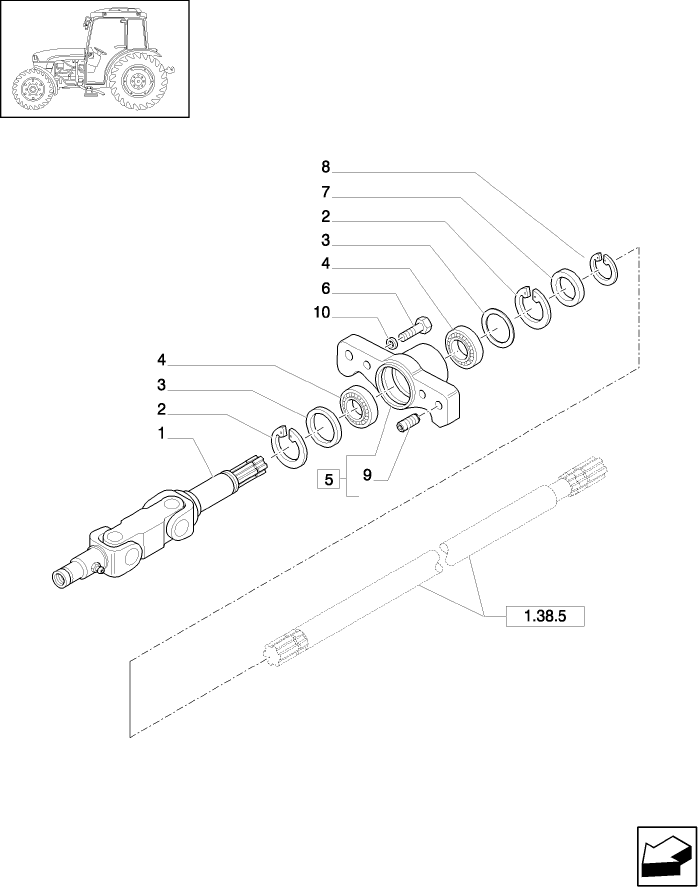 1.21.1/01(02) CONNECTING JOINT TO MAIN TRANSMISSION SHAFT AND RELEVANT PARTS.