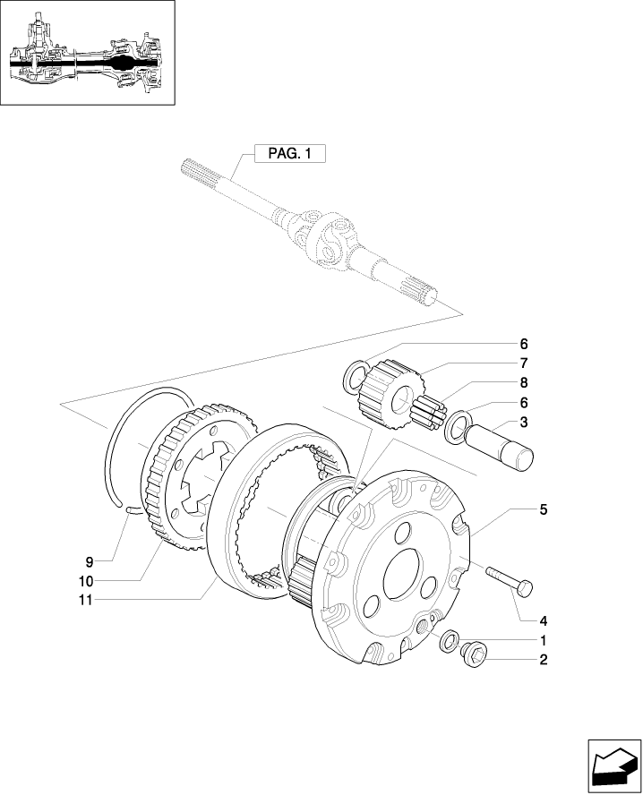 1.40.0/10(03) 4WD FRONT AXLE - DIFFERENTIAL GEARS AND DIFFERENTIAL SHAFT