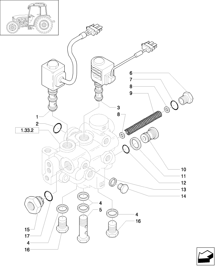 1.33.2/01 (VAR.320-320/1-321-321/1-326-326/1) HIGH SPEED RING GEAR AND PINION 4WD-IDLER CONTROLS