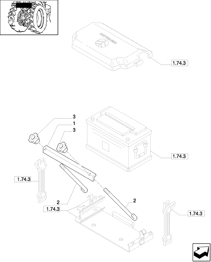 1.74.3/ 1(01) (VAR.007) NASO/BATTERY MOUNTING