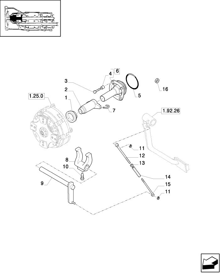 1.26.2 CLUTCH - LEVERS AND TIE ROD