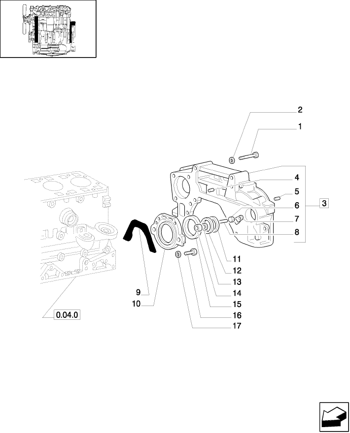 0.04.3(03) ENGINE COVERS & GASKETS, REAR