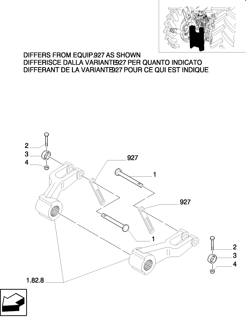 927/ 1 AUTOMATIC PICK UP HITCH & SWINGING DRAWBAR (LESS  ASSIST RAM)