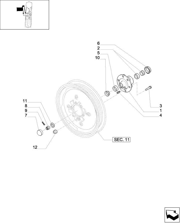 1.41.0(04) 2WD FRONT AXLE - HUB