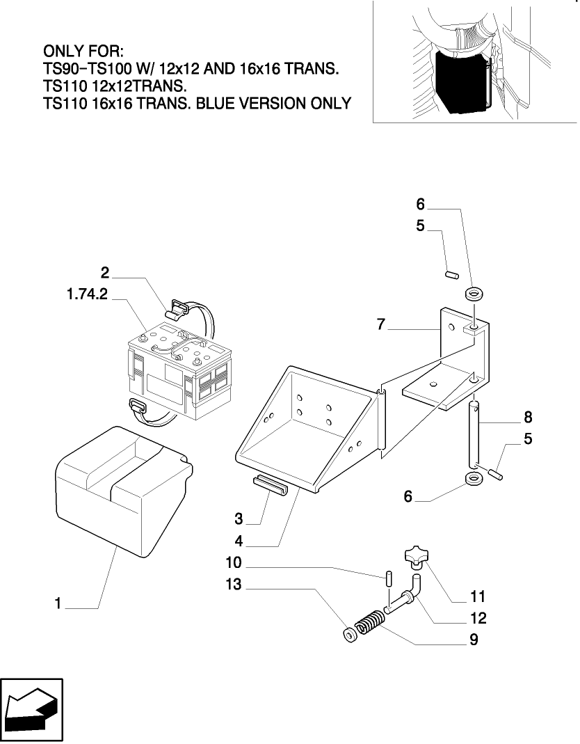 1.74.3(02) BATTERY, SEAT AND PROTECTION (W/CAB)