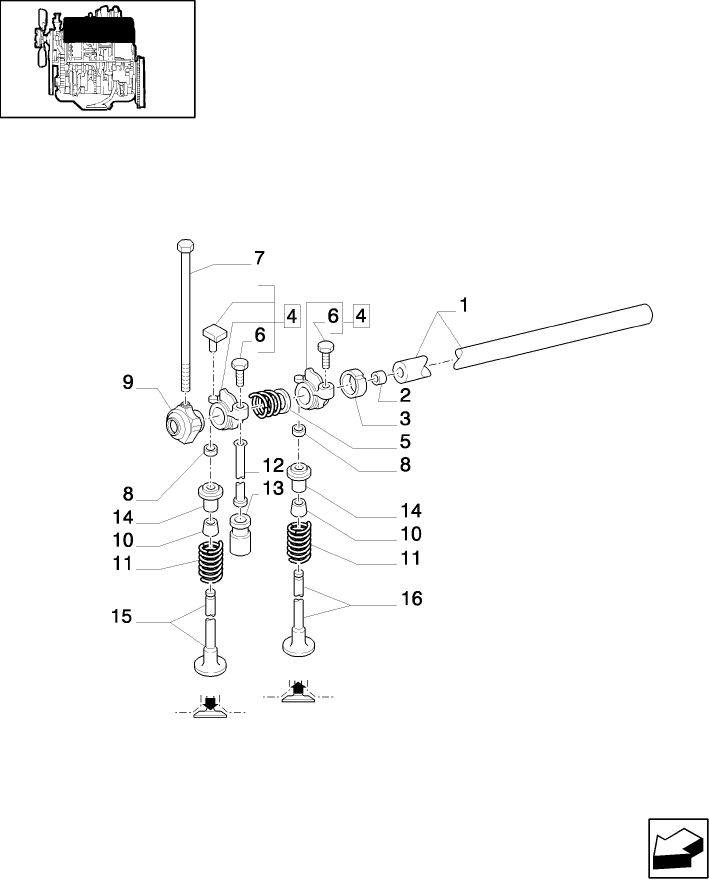 0.06.0(03A) CYLINDER HEAD, ROCKER ARM, VALVES & RELATED PARTS - D4906