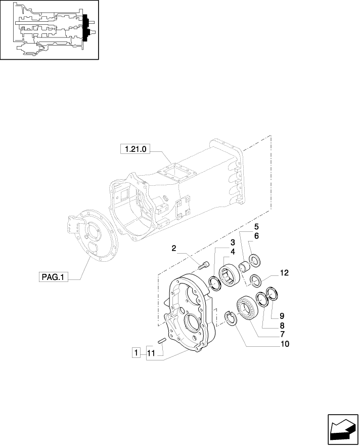 1.21.0/01(02) (VAR.129-140-147) 16X16 (SPS) GEARBOX - REAR COVER