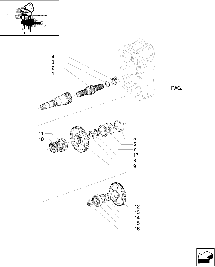 1.80.1/01(02) (VAR.096) POWER TAKE-OFF 540/1000 RPM - SHAFTS AND GEARS