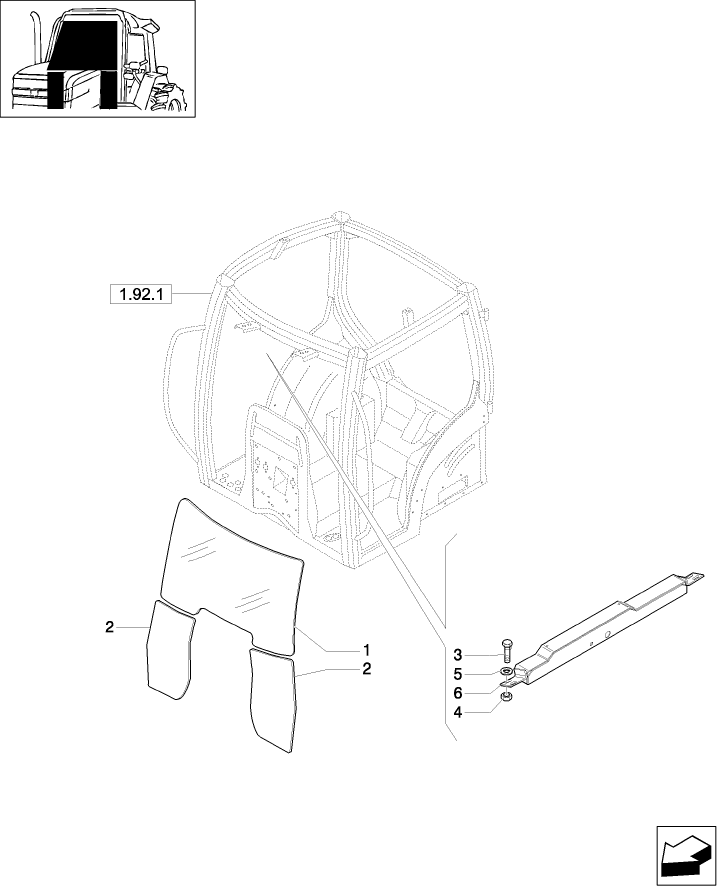 1.92.3/01 (VAR.053-056-545) WINDSHIELD AND RELATED PARTS