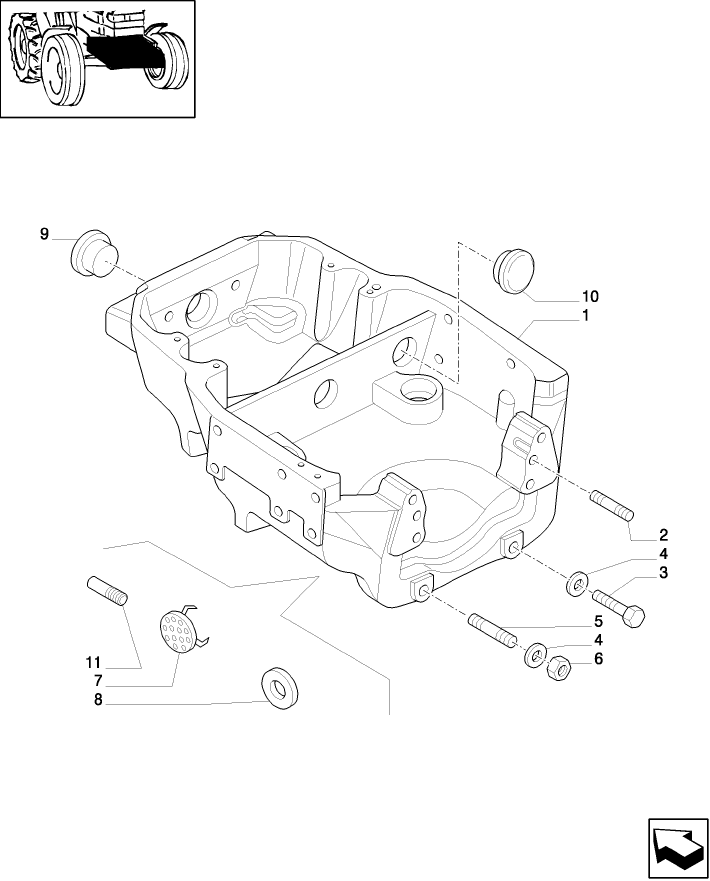 1.21.1 (2WD) SUPPORT FOR  FRONT AXLE