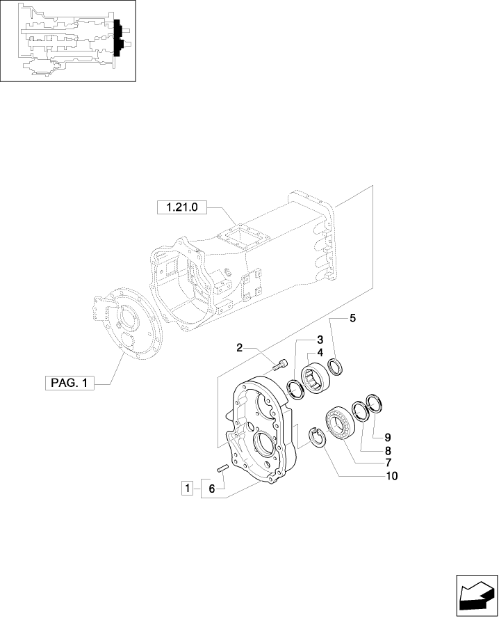 1.21.0/01(02) (VAR.129) 16X16 (SPS) GEARBOX - REAR COVER