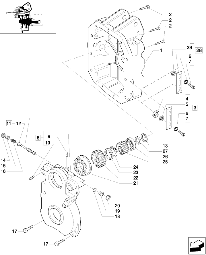 1.80.1/02(01) (VAR.807) POWER TAKE-OFF 540/1000 RPM (NA) - COVER AND ASSOCIATED PARTS