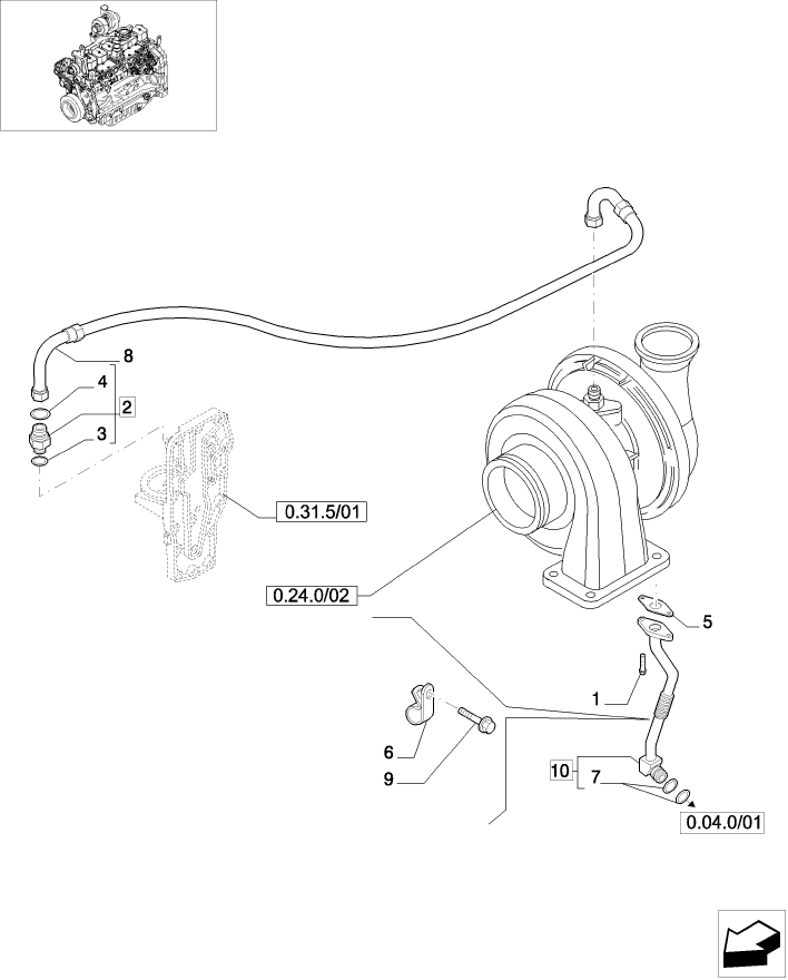 0.30.5/01 PIPING ENGINE OIL