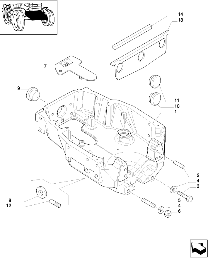 1.21.1/01(01A) 4WD SUPPORT FOR  FRONT AXLE - D5379