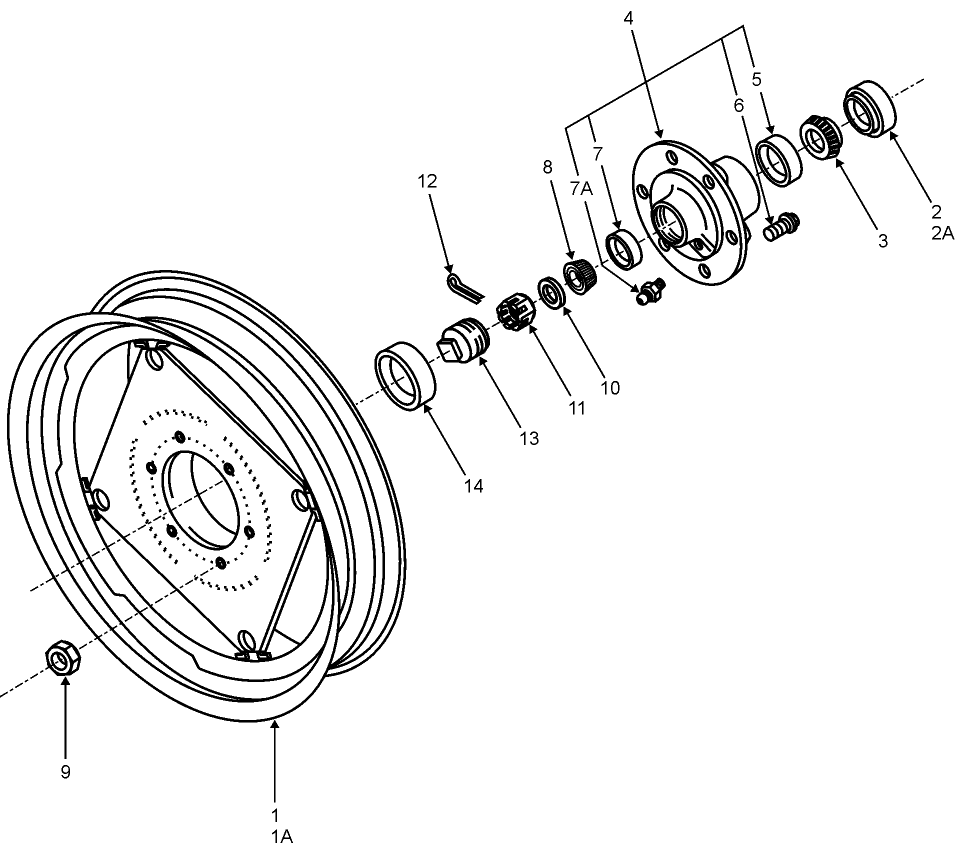 01A01 FRONT WHEEL ASSEMBLY, 2WD