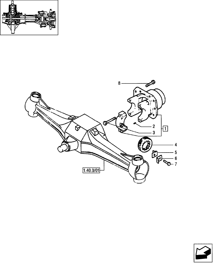 1.40.0/05 FRONT AXLE - SUPPORT