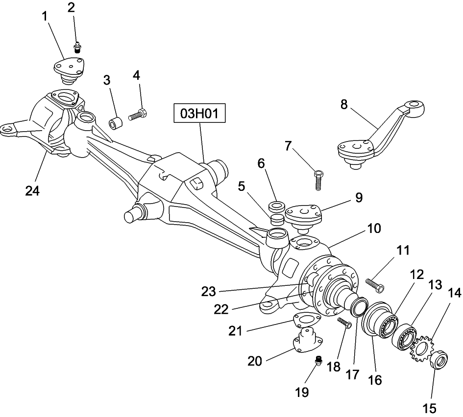 03H02 4WD FRONT AXLE, STEERING KNUCKLES