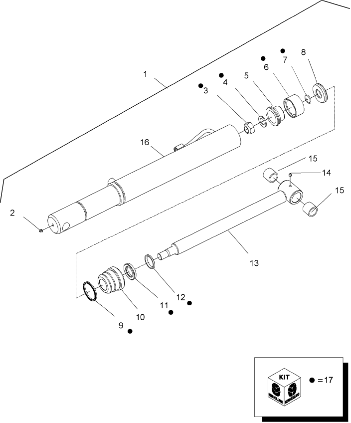 18E02 BUCKET CYLINDER, 82LB