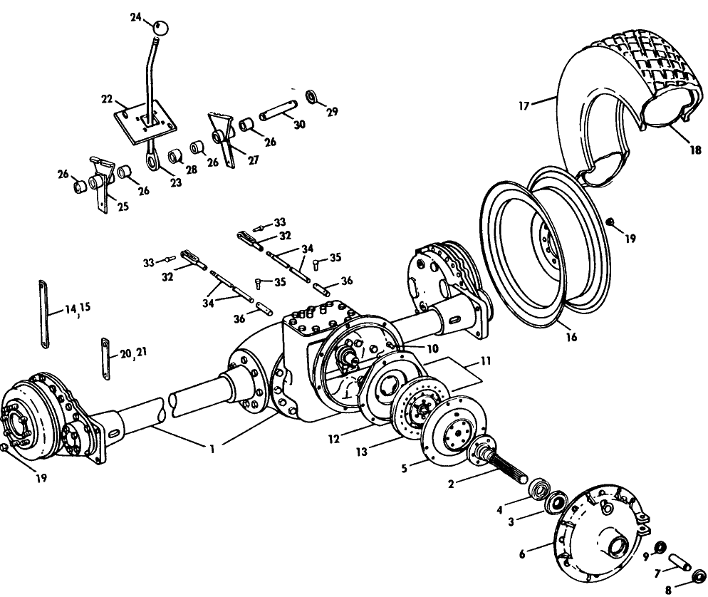 032 REAR AXLE, TRANSMISSION, SHIFT LEVER & LINKAGE - 1283