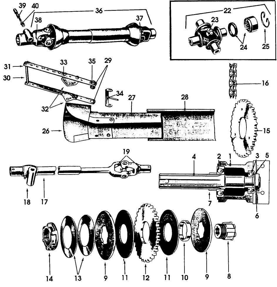 030 PTO PARTS, USED ON & BSN 14-80-5843 - 14-80