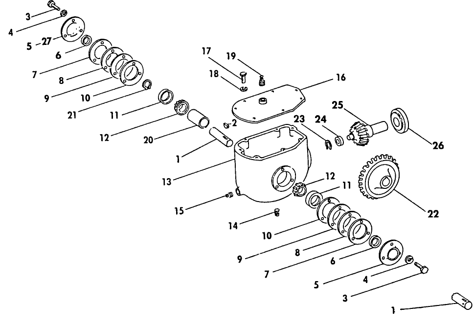 005 TINE FEED GEARBOX AND SHAFT GROUP