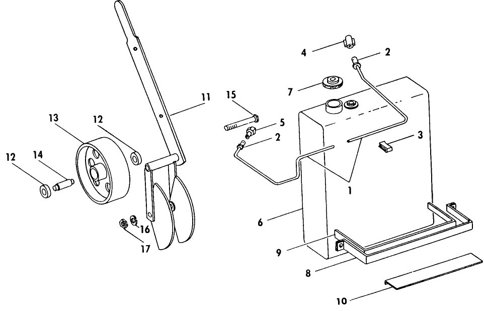 017 GASOLINE LINE, TANK AND BELT TIGHTENER GROUP, MODEL 271