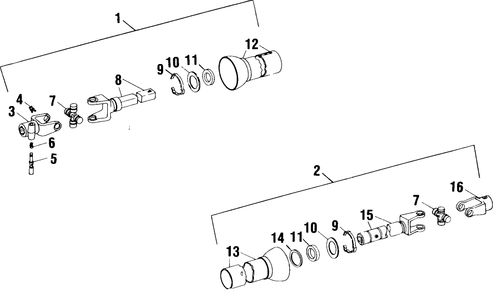 007 POWER TAKE OFF, 3-JOINT, FRONT