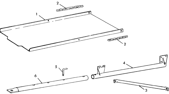 077 WAGON HITCH AND BALE CHUTE ATTACHMENT, #204536, 425