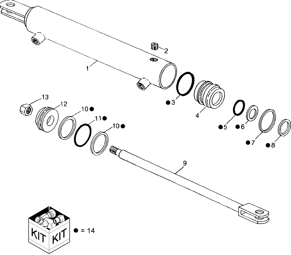 044 HYDRAULIC CYLINDER, SWING TONGUE
