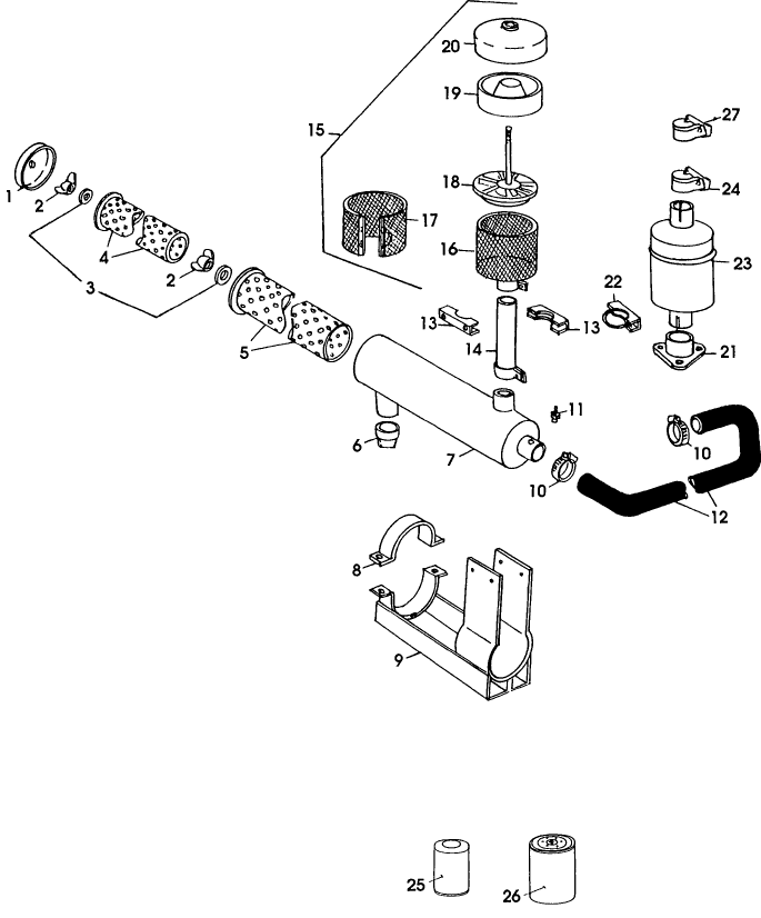 016 DEUTZ ENGINE, AIR CLEANER & FILTER