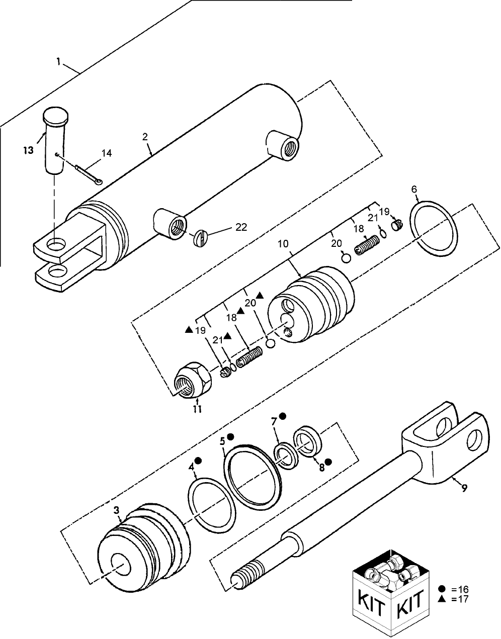 061(2) HYDRAULIC CYLINDER, TONGUE SWING, 87018094