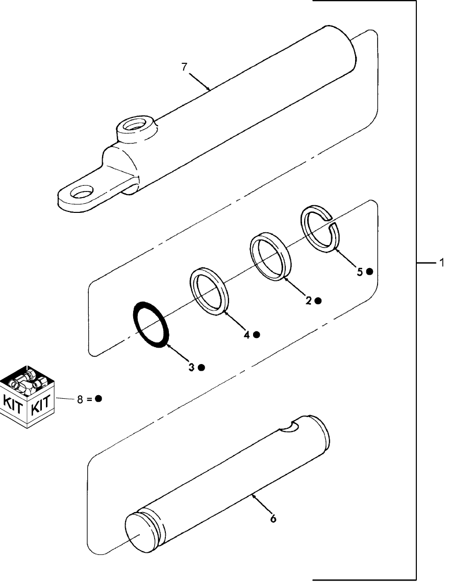 039(1) HYDRAULIC CYLINDER, 86635737, HYDRAULIC DOOR KIT
