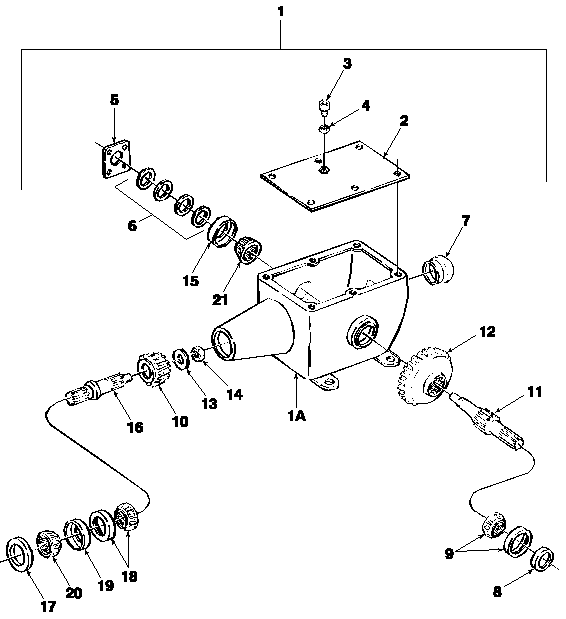 002 GEARBOX (9600125) BREAKDOWN, 540 RPM