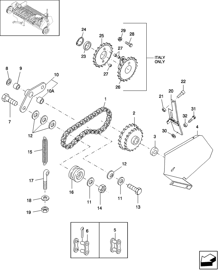 086 WIDE PICKUP, ROLLER CHAIN