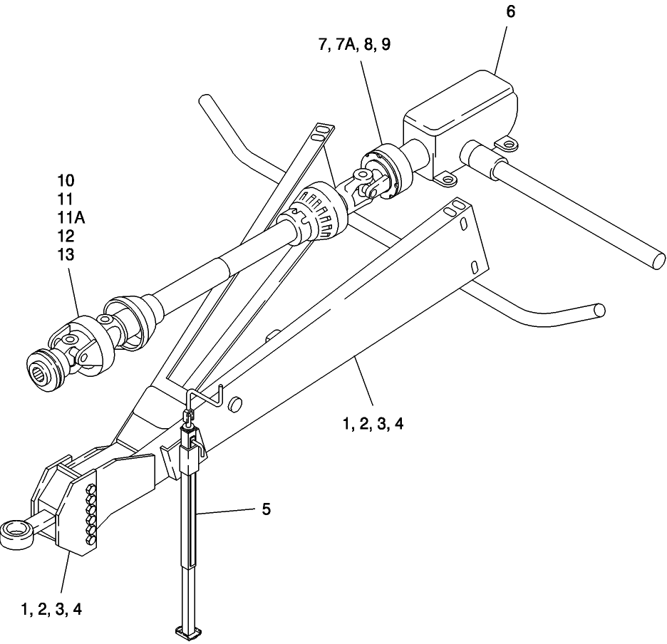  B PICTORIAL INDEX, PTO, SLIP CLUTCH, JACK, HITCH & GEARBOX (1 - 13)