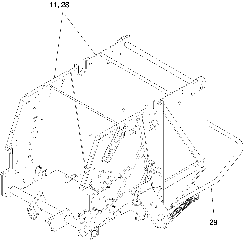  D PICTORIAL INDEX, MAIN FRAME, TAILGATE & BALE EJECTOR (11, 28 & 29)