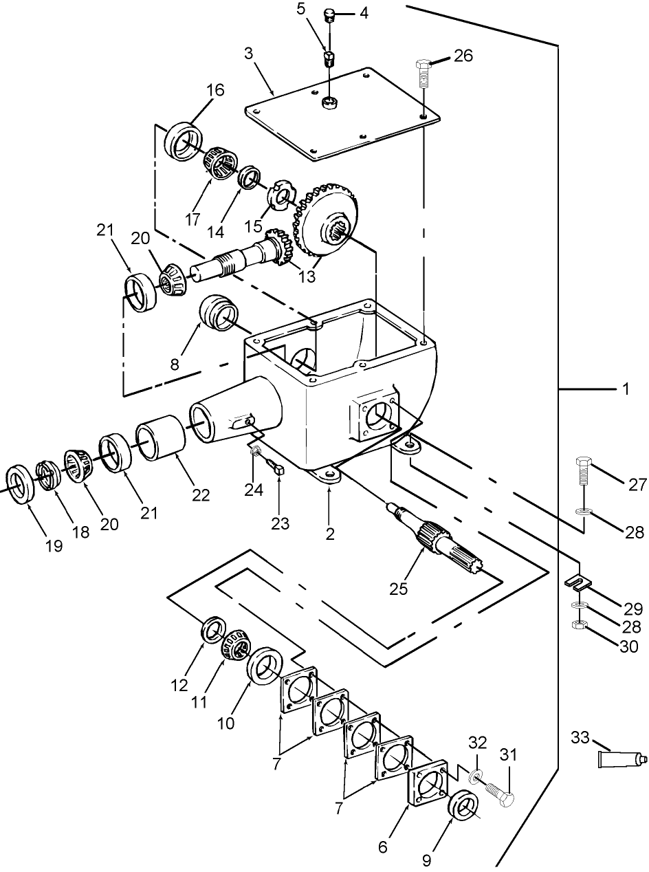 004(1) GEARBOX, MAIN DRIVE, 1,000 RPM, BSN 976237-999999 & 000001-13803